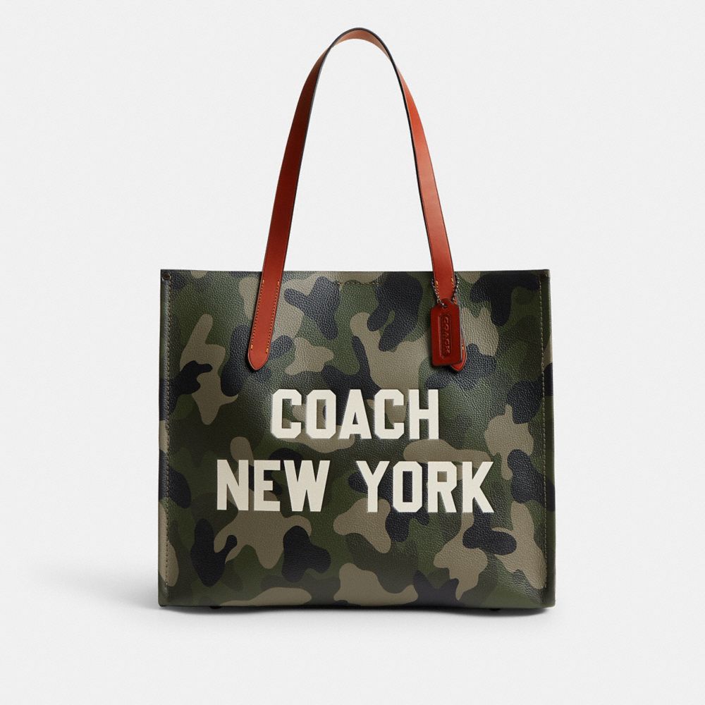 Coach Relay Tote Bag With Camo Print And Coach Graphic Camo