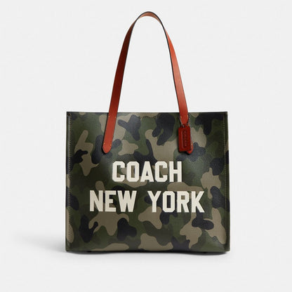 Coach Relay Tote Bag With Camo Print And Coach Graphic Camo