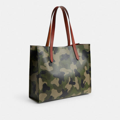 Coach Relay Tote Bag With Camo Print And Coach Graphic Camo