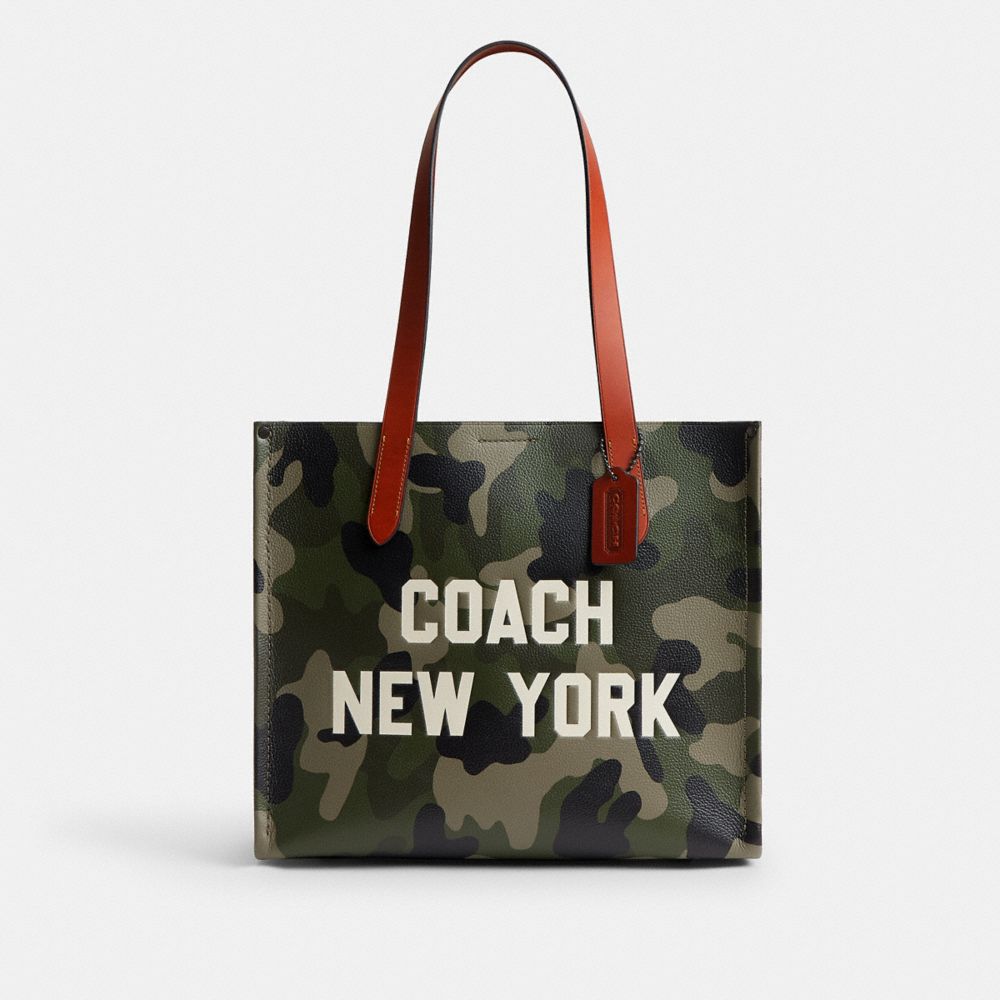 Coach Relay Tote Bag 34 With Camo Print And Coach Graphic Camo