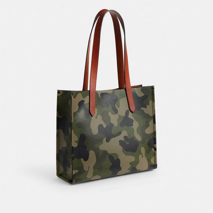 Coach Relay Tote Bag 34 With Camo Print And Coach Graphic Camo