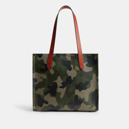 Coach Relay Tote Bag 34 With Camo Print And Coach Graphic Camo