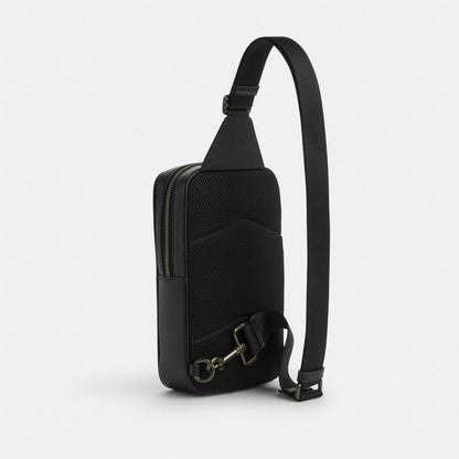 Coach Sullivan Pack In Signature Canvas With Patches Gunmetal Tan Multi