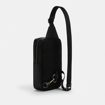 Coach Sullivan Pack In Signature Canvas With Patches Gunmetal Charcoal Multi
