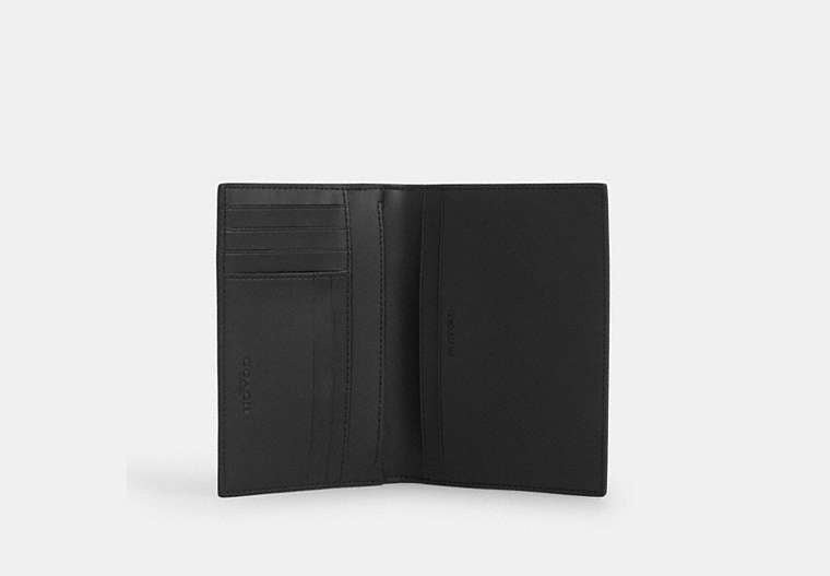 Passport Card Case In Signature Canvas With Patches Gunmetal-Charcoal Multi Gunmetal-Charcoal Multi