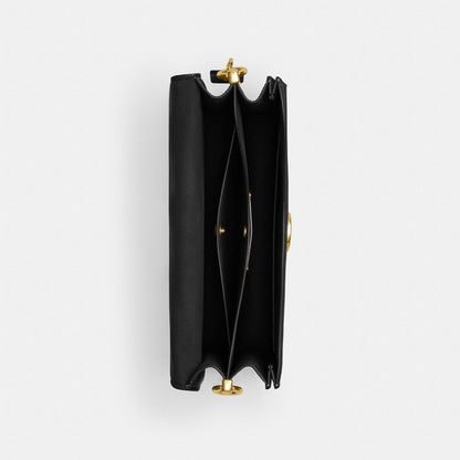 Coach Chain Tabby Shoulder Bag Brass Black