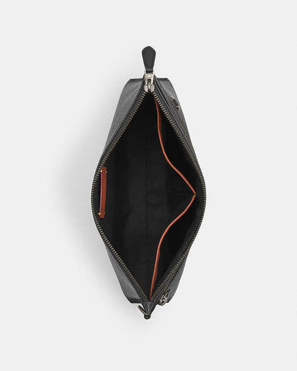 Carry All Pouch In Signature Canvas Signature Canvas-Gunmetal-Charcoal-Black Signature Canvas-Gunmetal-Charcoal-Black
