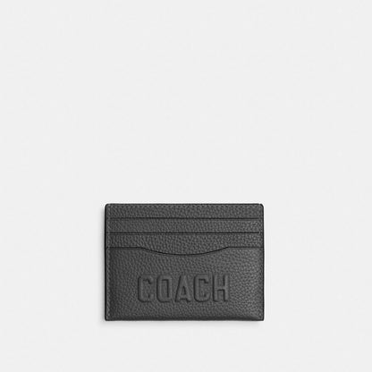 Coach Card Case With Coach Graphic Charcoal