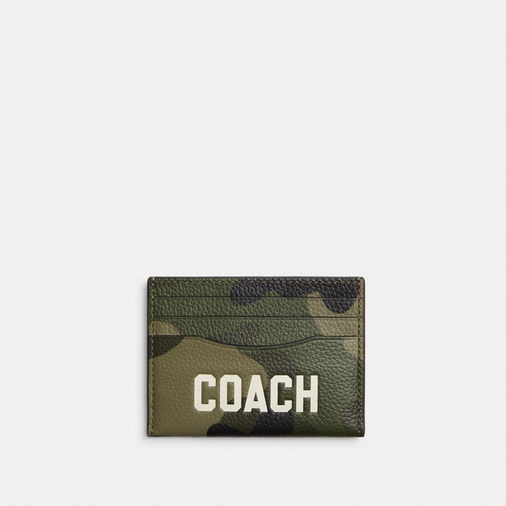 Coach Card Case With Camo Print And Coach Graphic Camo