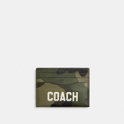 Coach Card Case With Camo Print And Coach Graphic Camo
