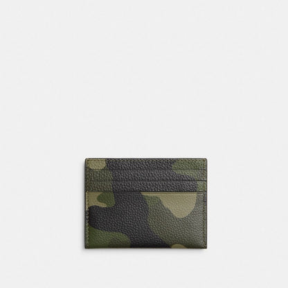 Coach Card Case With Camo Print And Coach Graphic Camo