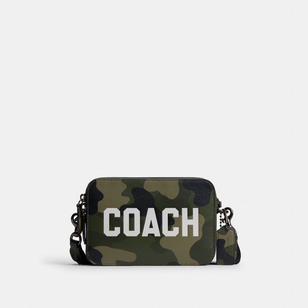 Coach Charter Crossbody Bag 19 With Camo Print And Coach Graphic Camo