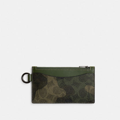 Coach Zip Card Case In Signature Camo Print Signature Camo