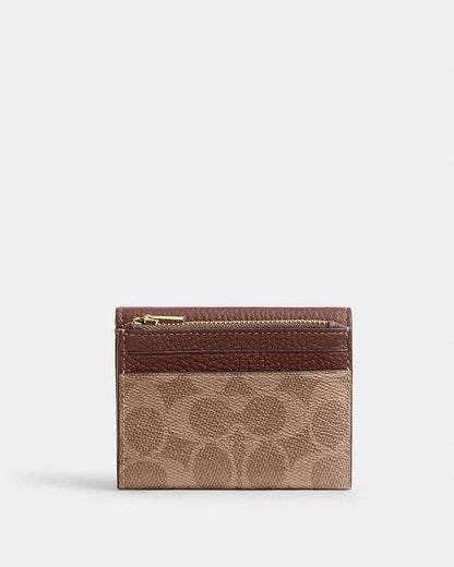 Card Holder Wallet In Signature Canvas Signature Canvas-Gold-Tan-Brown Signature Canvas-Gold-Tan-Brown