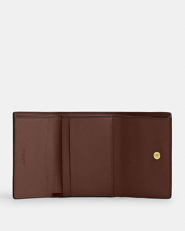 Card Holder Wallet In Signature Canvas Signature Canvas-Gold-Tan-Brown Signature Canvas-Gold-Tan-Brown