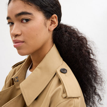 Coach A Initial Stud Earrings Set Gold Red