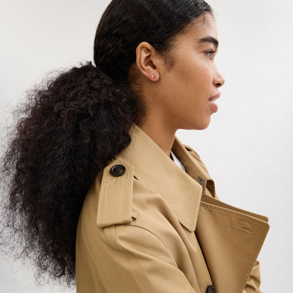 Coach A Initial Stud Earrings Set Gold Red