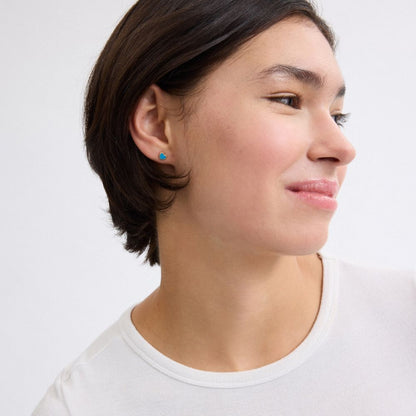 Coach N Initial Stud Earrings Set Gold Blue