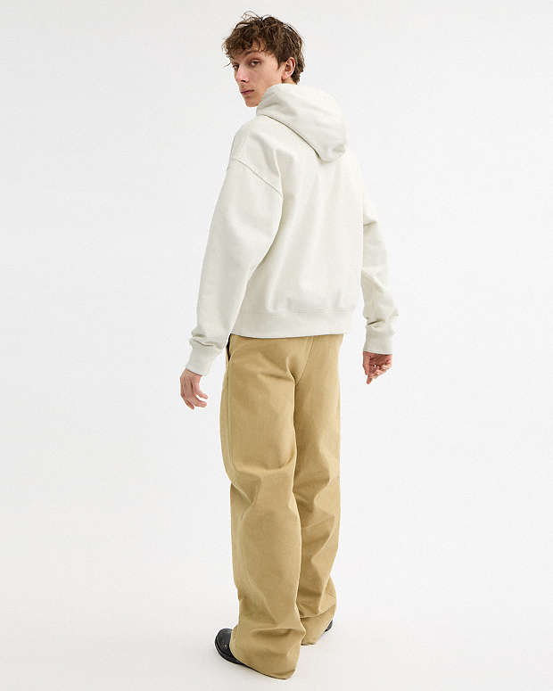Relaxed Collage Hoodie In Organic Cotton Cream Multi Cream Multi
