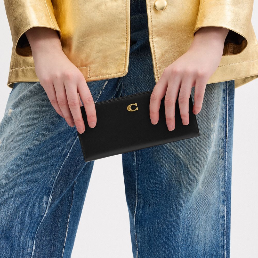 Coach Essential Slim Wallet Brass Black