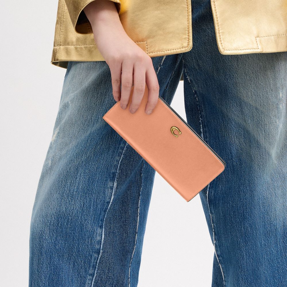 Coach Essential Slim Wallet Brass Peach