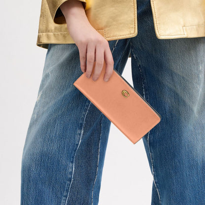 Coach Essential Slim Wallet Brass Peach