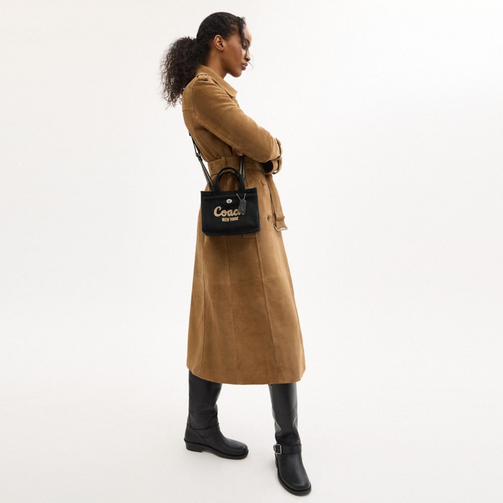 Coach Cargo Tote Bag 20 Silver Black