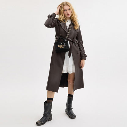 Coach Cargo Tote Bag 20 Silver Black