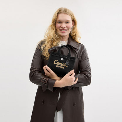 Coach Cargo Tote Bag 20 Silver Black