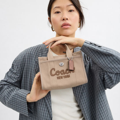 Coach Cargo Tote Bag 20 Silver Dark Natural