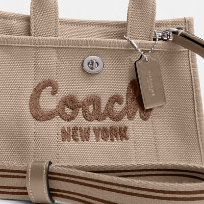 Coach Cargo Tote Bag 20 Silver Dark Natural