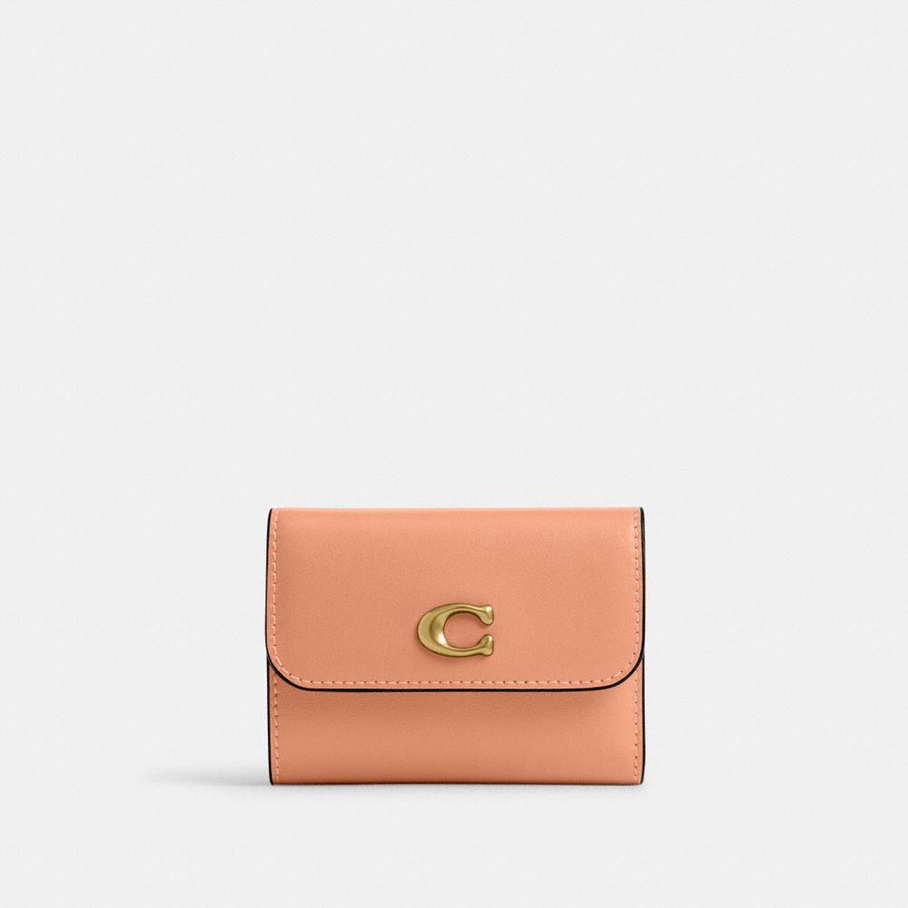 Coach Essential Card Holder Wallet Brass Peach