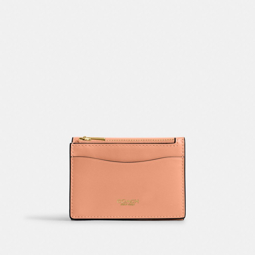 Coach Essential Card Holder Wallet Brass Peach