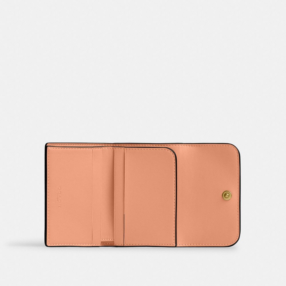 Coach Essential Card Holder Wallet Brass Peach