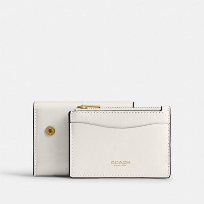 Coach Essential Card Holder Wallet Brass Chalk