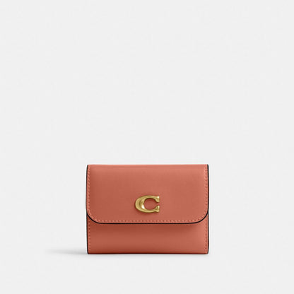 Coach Essential Card Holder Wallet Brass Dark Peach