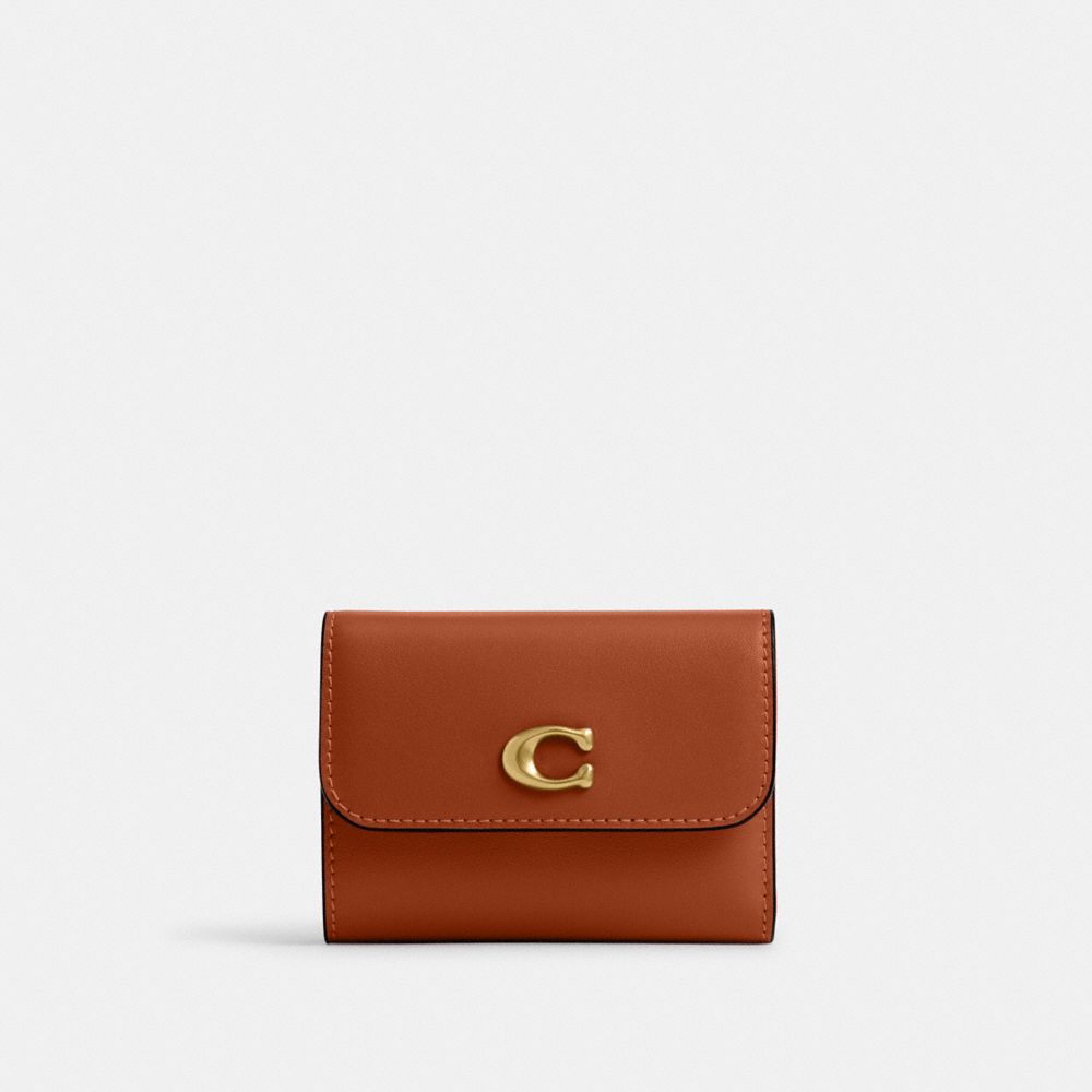 Coach Essential Card Holder Wallet Brass/Amber Brown