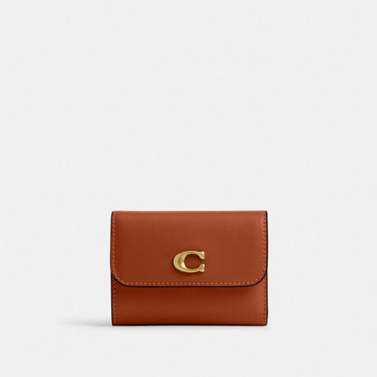 Coach Essential Card Holder Wallet Brass/Amber Brown