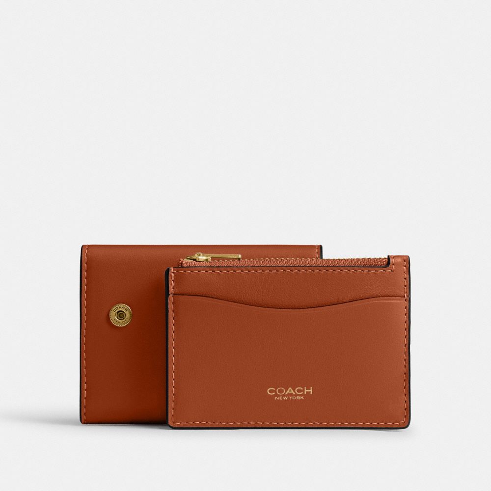 Coach Essential Card Holder Wallet Brass/Amber Brown