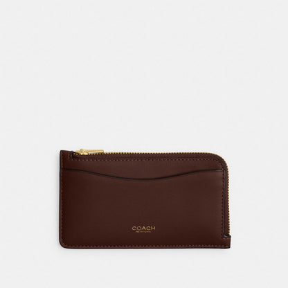 Coach New York Zip Card Case Brass Maple