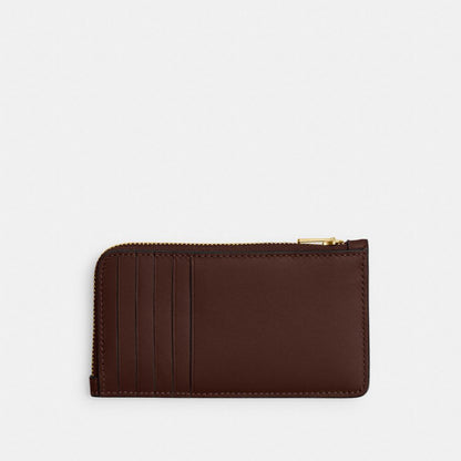 Coach New York Zip Card Case Brass Maple