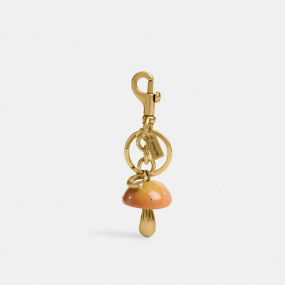 Coach Mushroom Bag Charm Brass Mustard