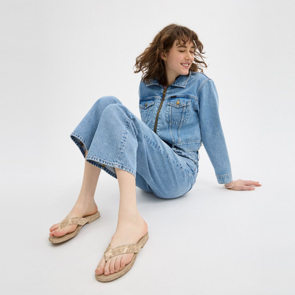 Coach Bridgette Sandal In Signature Canvas Beechwood