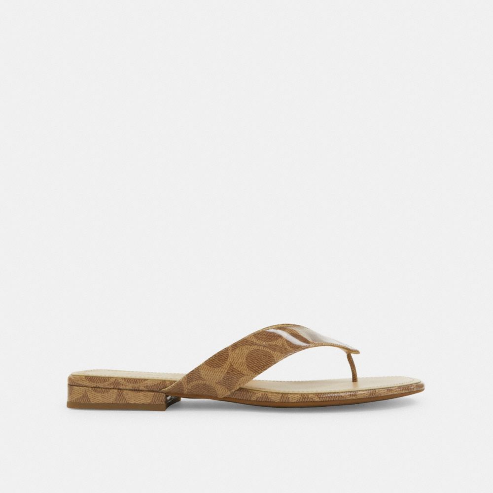Coach Bridgette Sandal In Signature Canvas Tan
