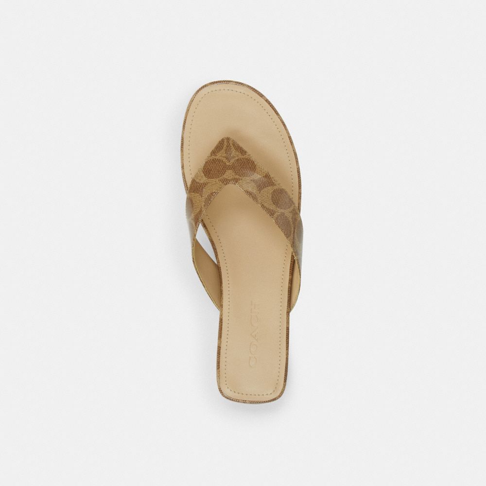 Coach Bridgette Sandal In Signature Canvas Tan