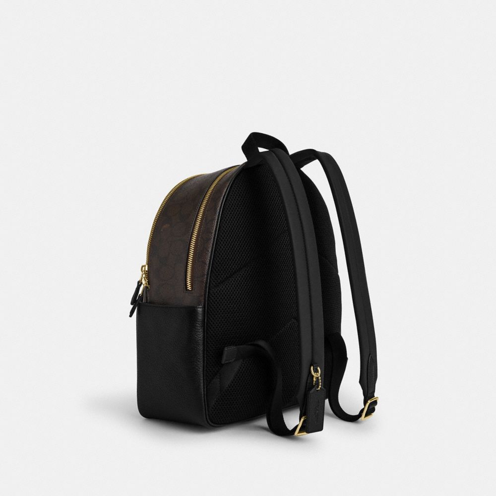 Court Backpack In Signature Canvas Signature Canvas-Gold-Walnut-Black Signature Canvas-Gold-Walnut-Black