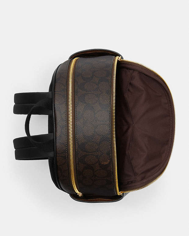Court Backpack In Signature Canvas Signature Canvas-Gold-Walnut-Black Signature Canvas-Gold-Walnut-Black
