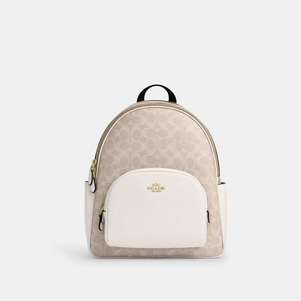 Court Backpack In Signature Canvas Signature Canvas-Gold-Sand-Chalk Signature Canvas-Gold-Sand-Chalk