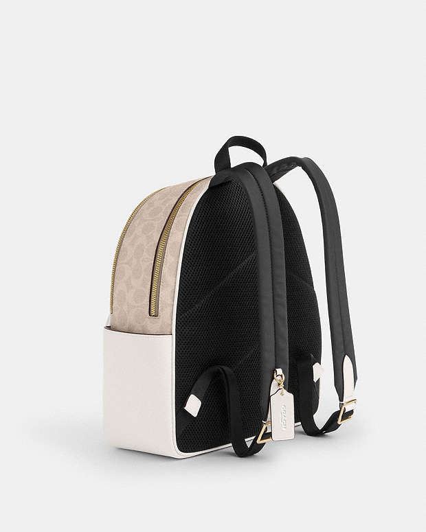 Court Backpack In Signature Canvas Signature Canvas-Gold-Sand-Chalk Signature Canvas-Gold-Sand-Chalk
