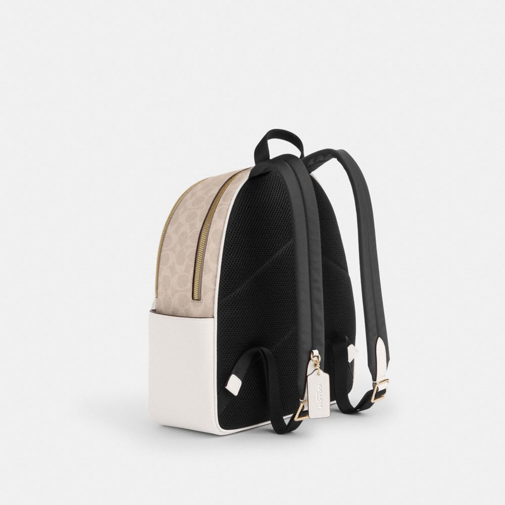 Court Backpack In Signature Canvas Signature Canvas-Gold-Sand-Chalk Signature Canvas-Gold-Sand-Chalk